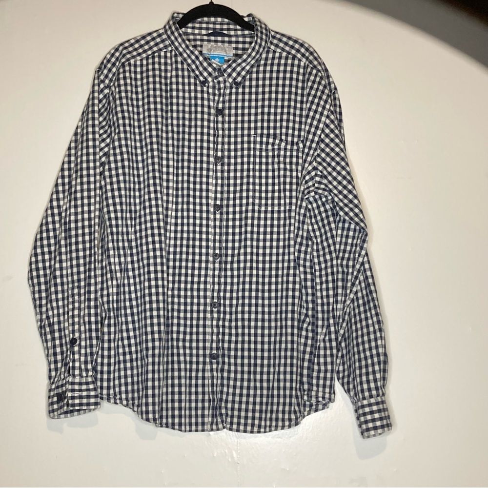 Columbia Sportswear Cotton Black/White Checkered Button-down, size XXL